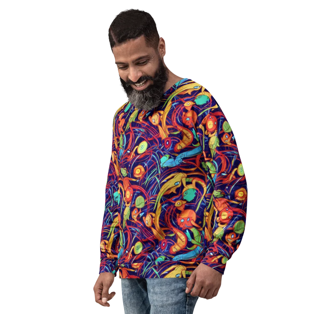 Neon Reef Rapture on Sweatshirt — Left Front