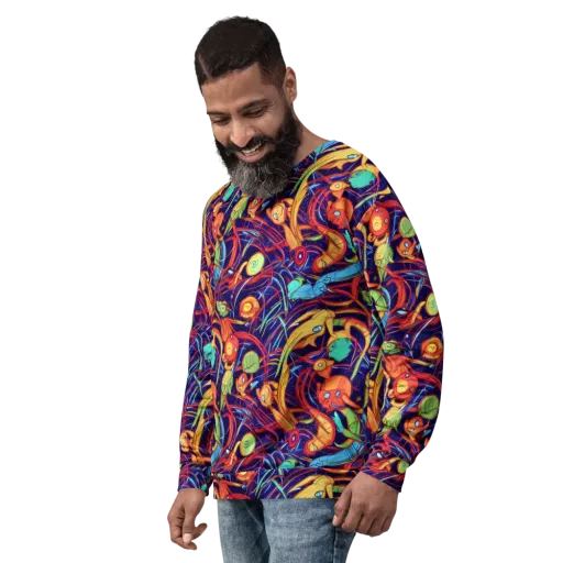 Neon Reef Rapture on a Sweatshirt