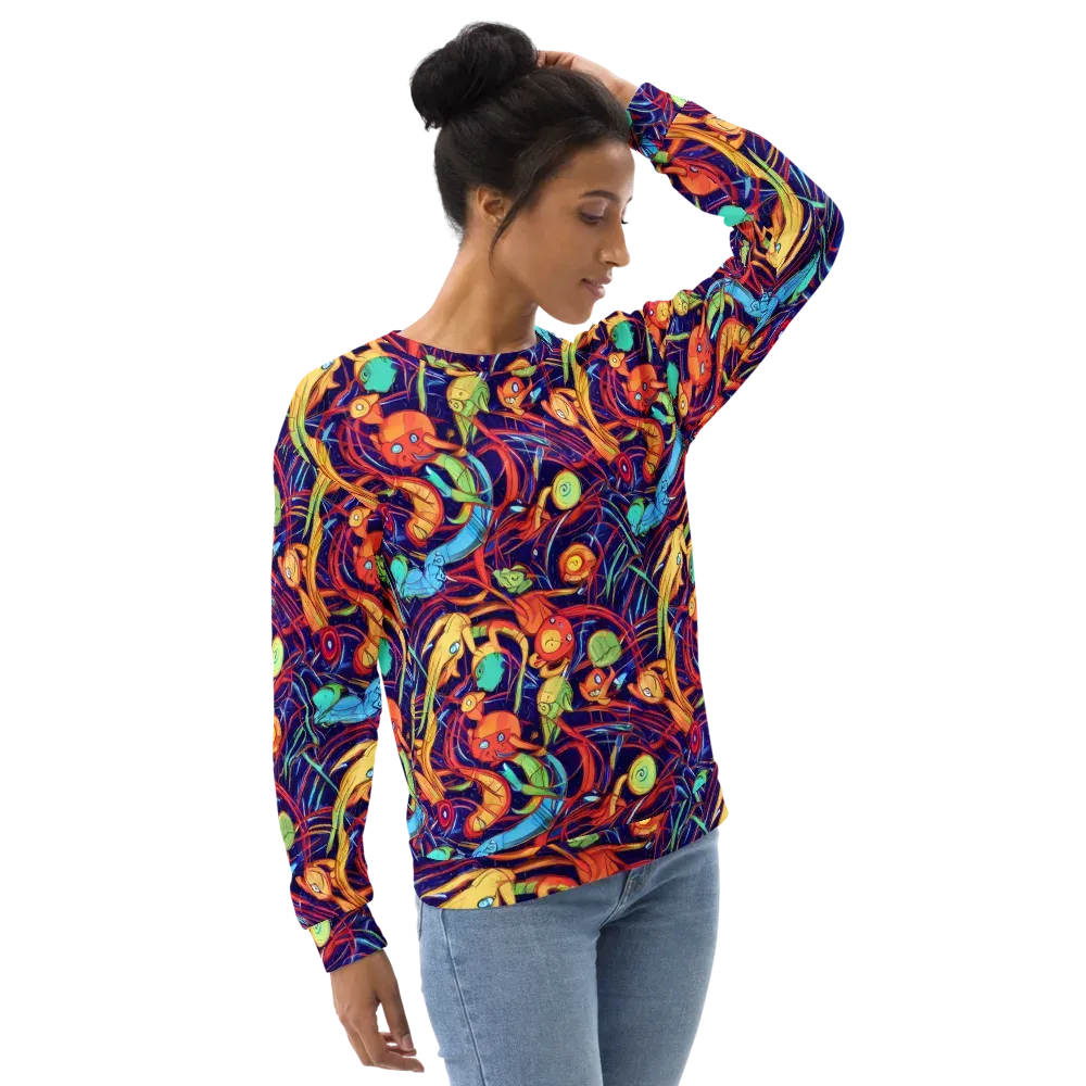 Neon Reef Rapture on Sweatshirt — Right Front