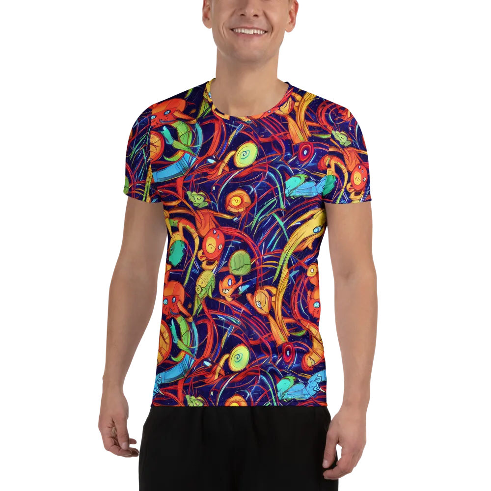 Neon Reef Rapture on Men's Athletic T-Shirt — Front