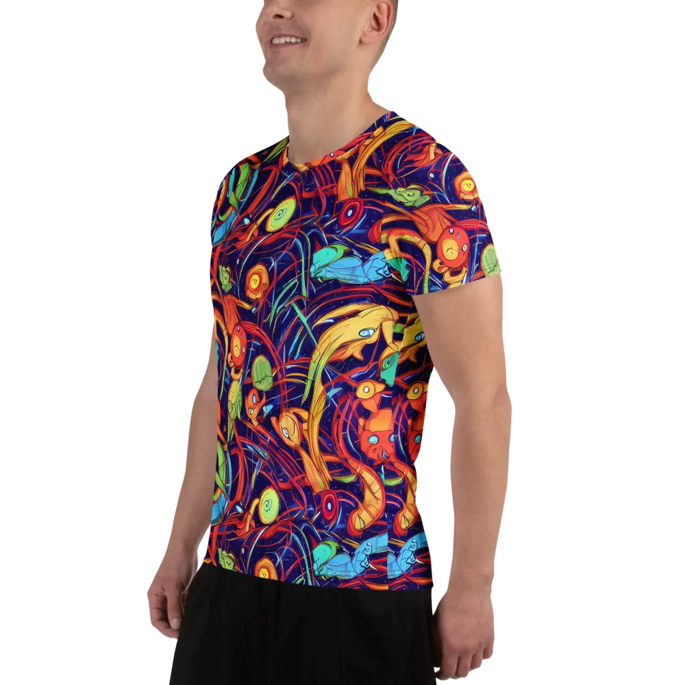 Neon Reef Rapture on Men's Athletic T-Shirt — Left