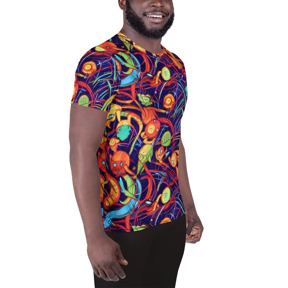 Neon Reef Rapture on Men's Athletic T-Shirt — Right