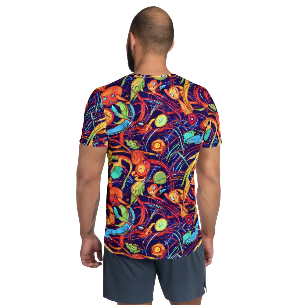 Neon Reef Rapture on Men's Athletic T-Shirt — Back