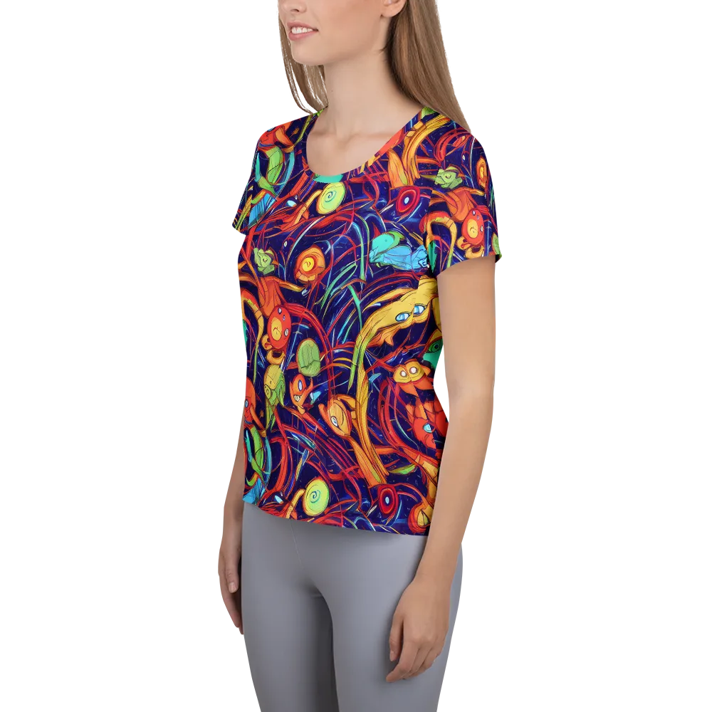 Neon Reef Rapture on Women's Athletic T-Shirt — Left