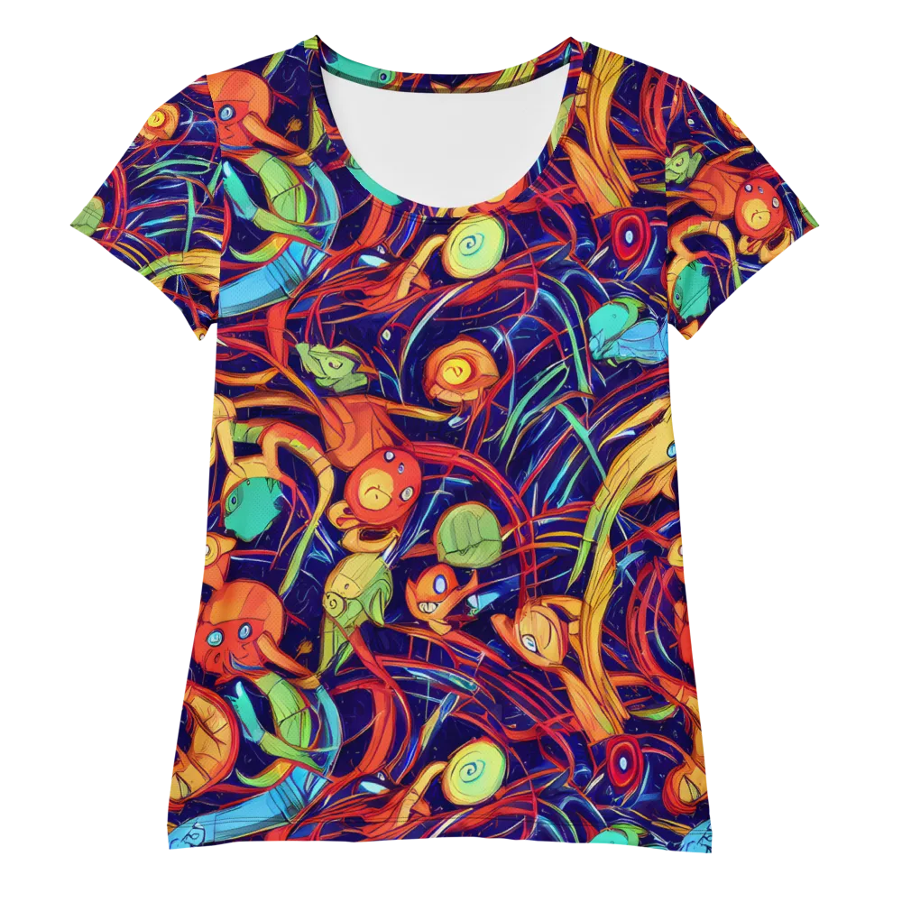 Neon Reef Rapture on Women's Athletic T-Shirt — Front
