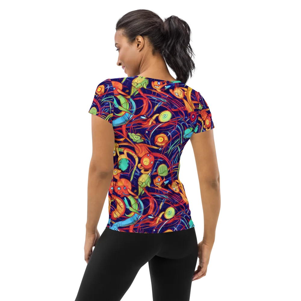 Neon Reef Rapture on Women's Athletic T-Shirt — Back