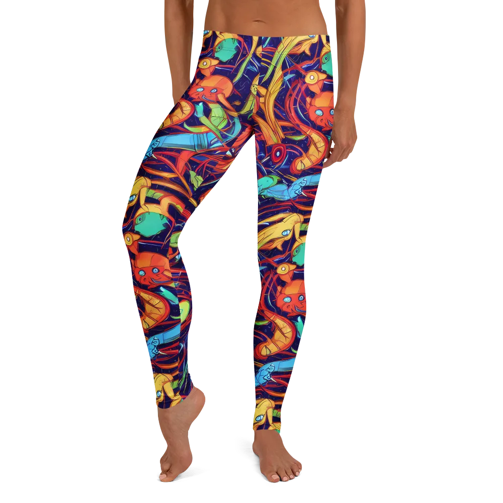 Neon Reef Rapture on Leggings — Front