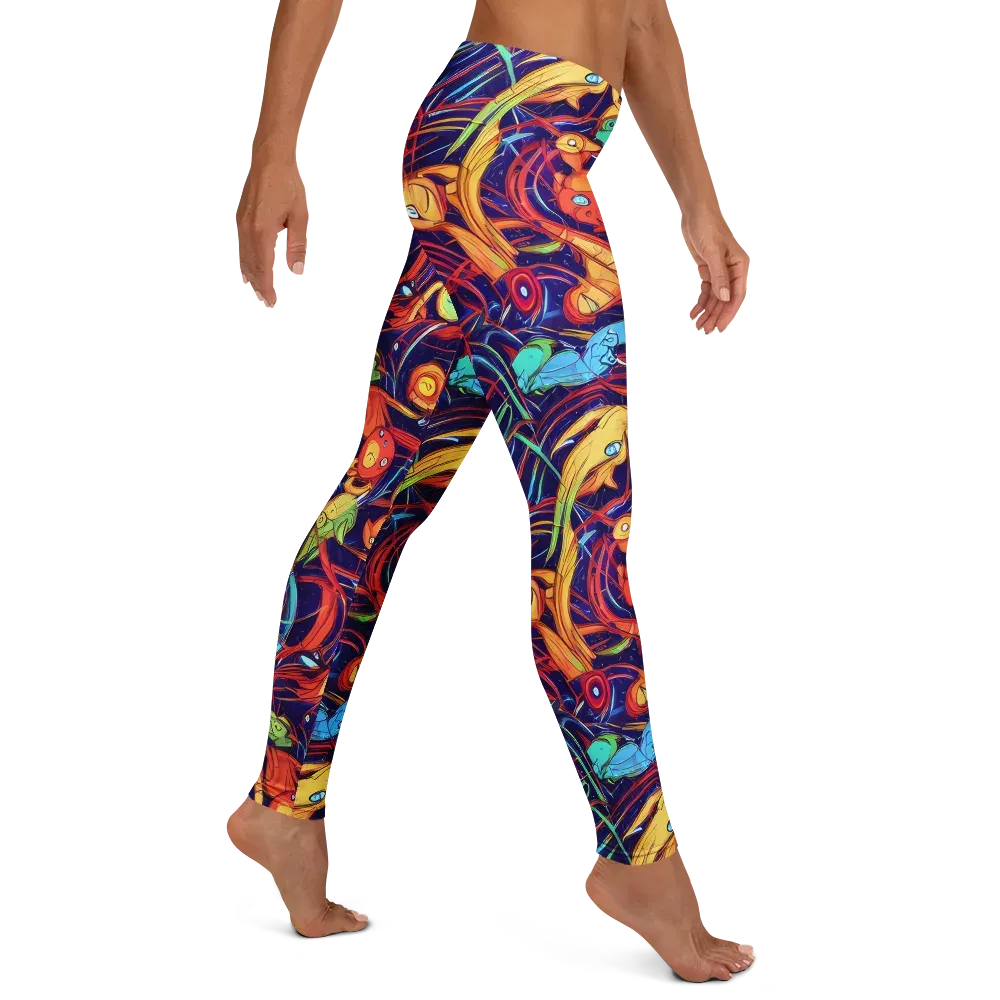 Neon Reef Rapture on Leggings — Right