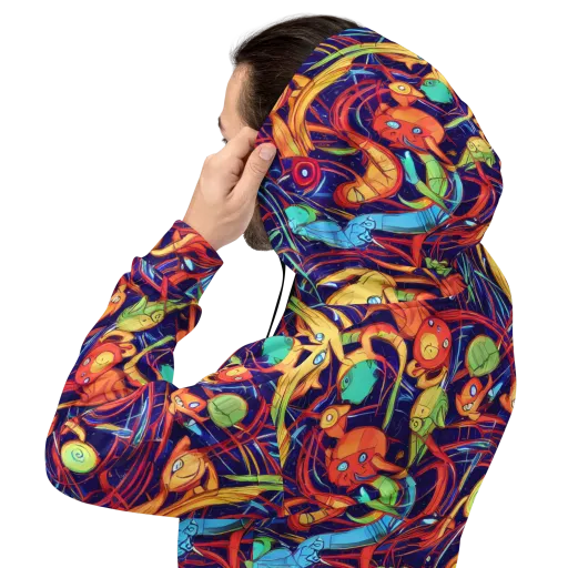 Neon Reef Rapture on a Hoodie