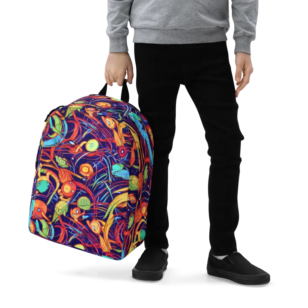 Neon Reef Rapture on Minimalist Backpack — Zoomed-in