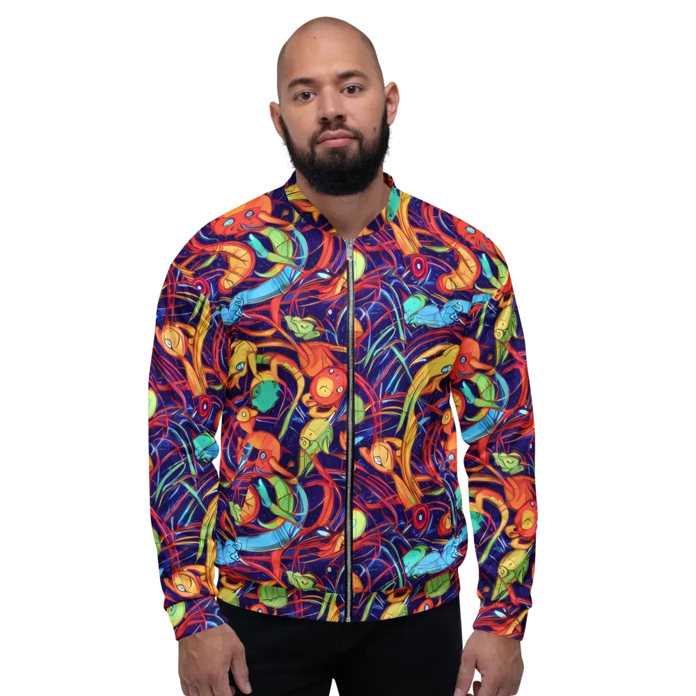 Neon Reef Rapture on Bomber Jacket — Front