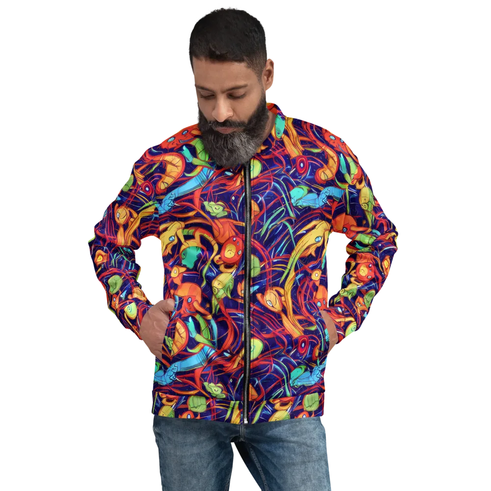Neon Reef Rapture on Bomber Jacket — Front