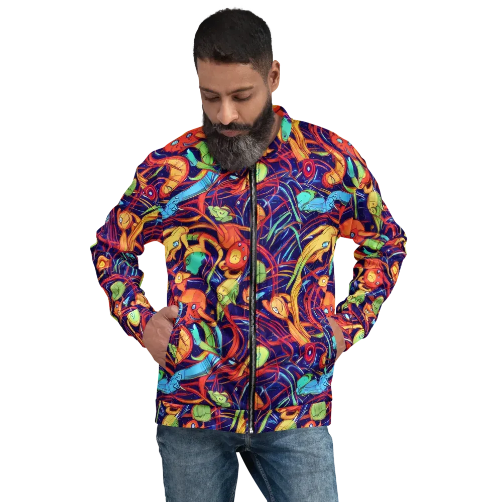 Neon Reef Rapture on Bomber Jacket — Front