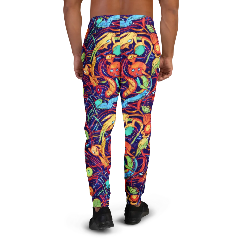 Neon Reef Rapture on Men's Joggers — Back