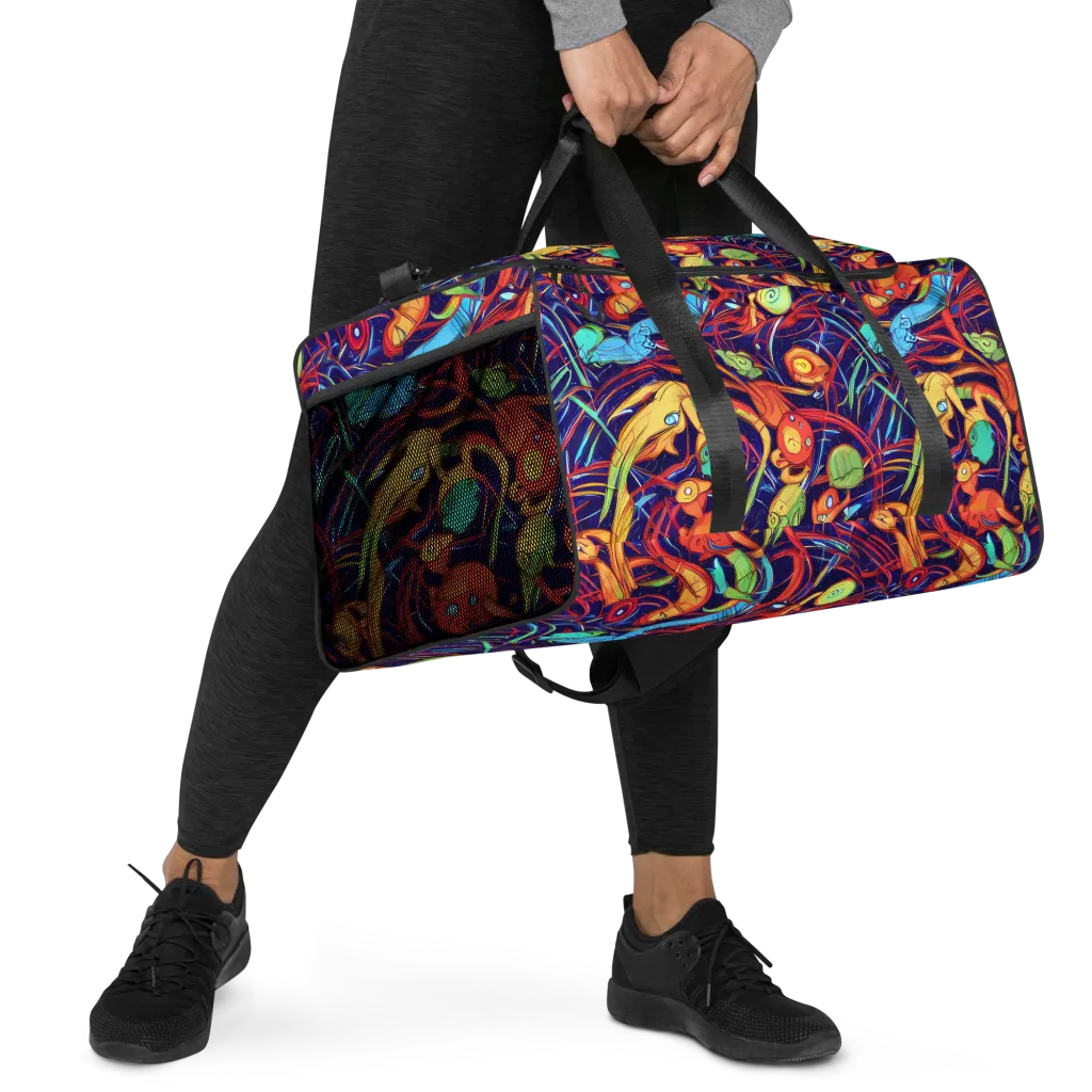 Neon Reef Rapture on Duffle Bag — Right Front