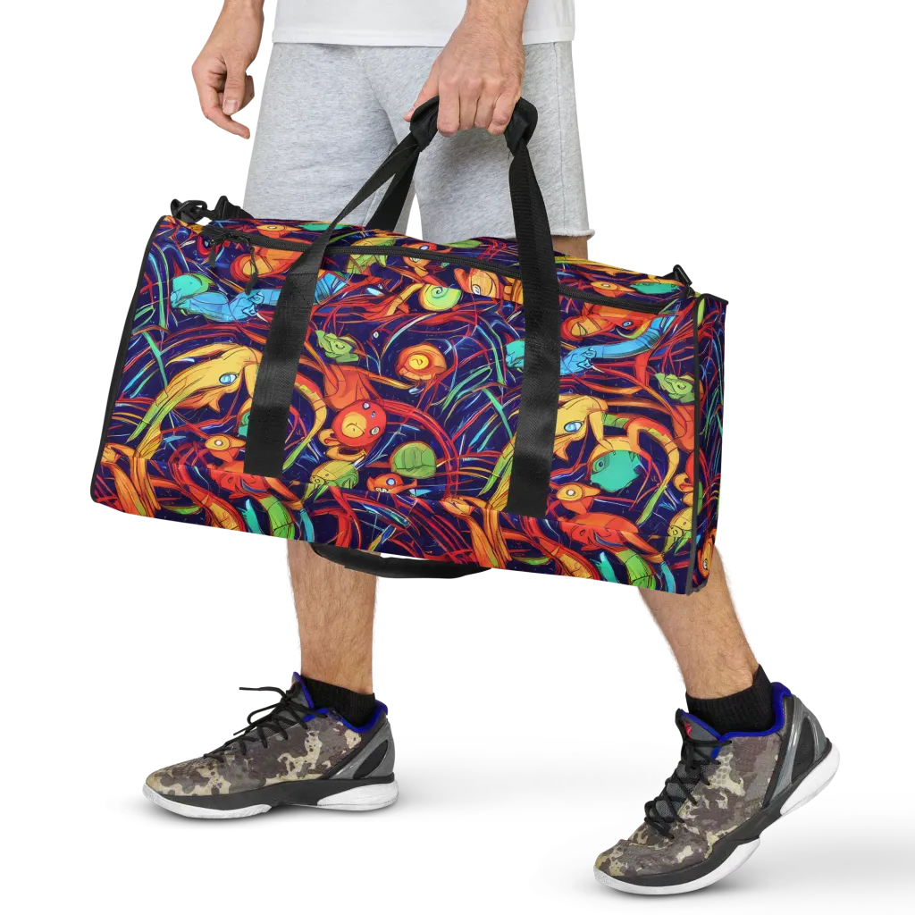 Neon Reef Rapture on Duffle Bag — Front