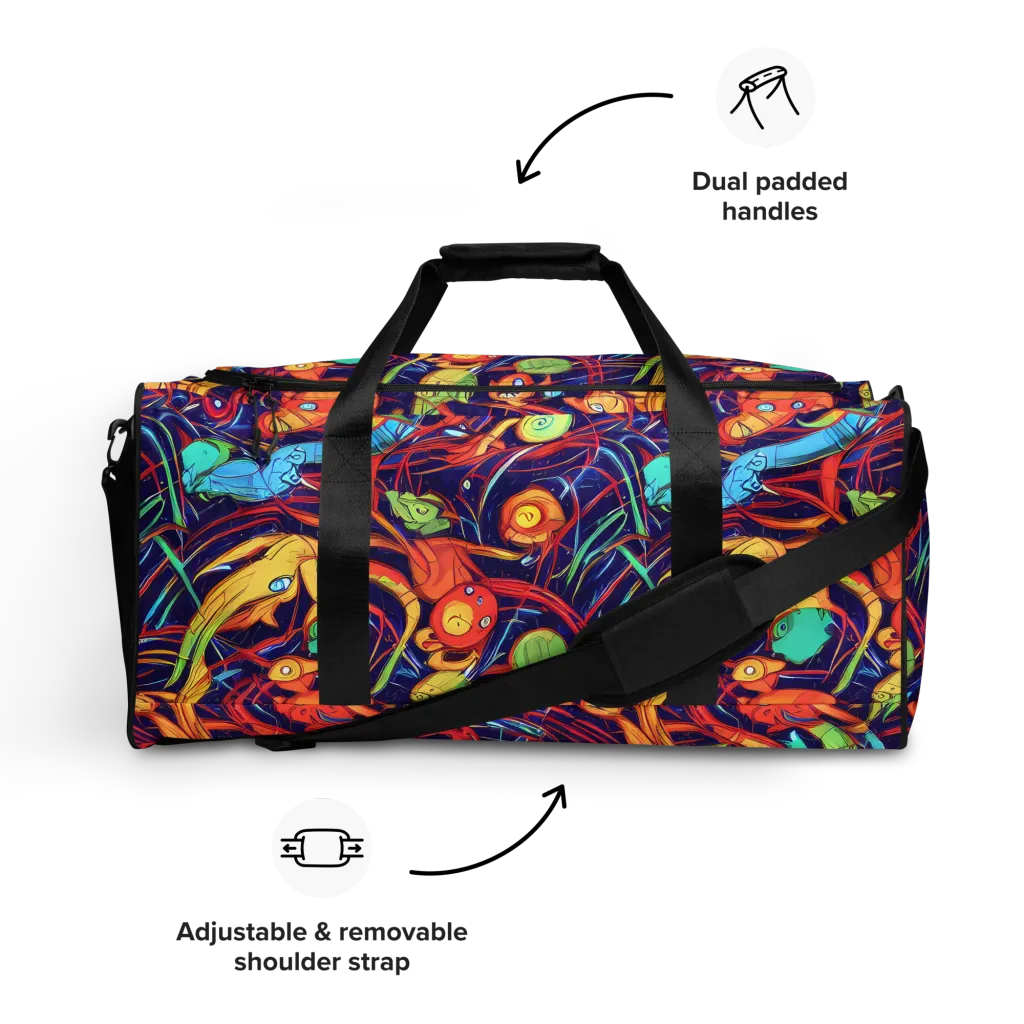 Neon Reef Rapture on Duffle Bag — Front
