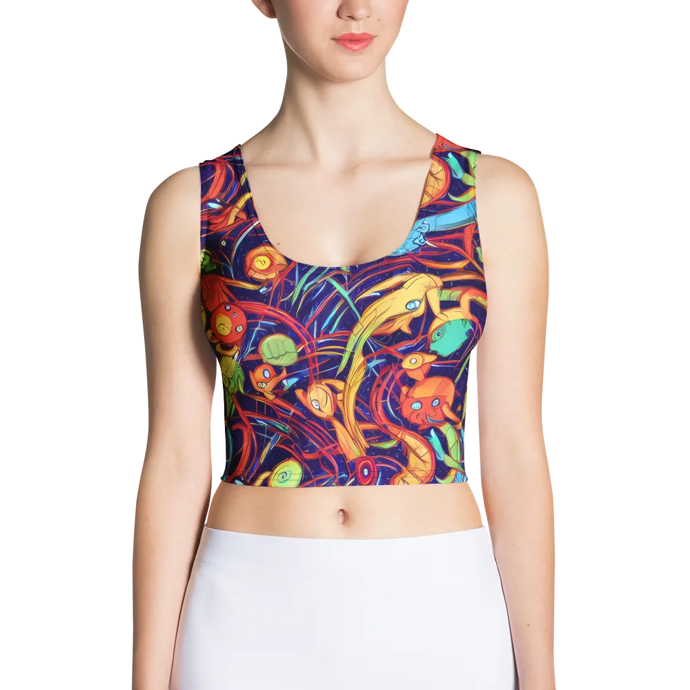 Neon Reef Rapture on Crop Top — Front