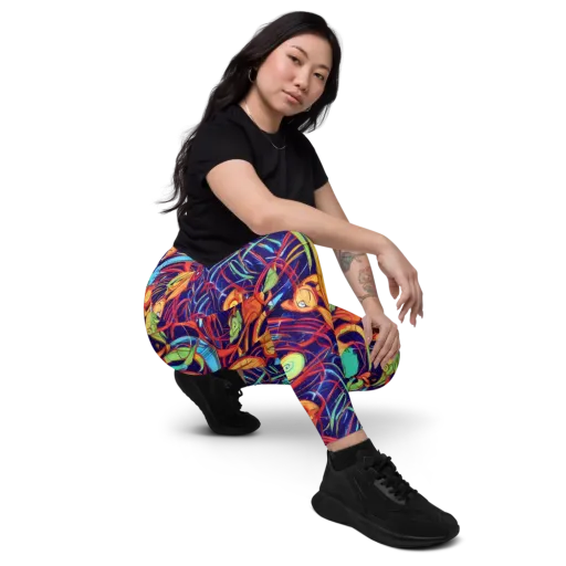Neon Reef Rapture on a Leggings with Pockets