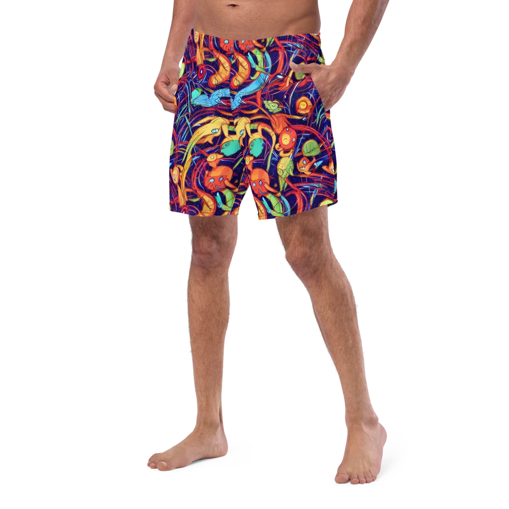 Neon Reef Rapture on Swim Trunks — Left Front