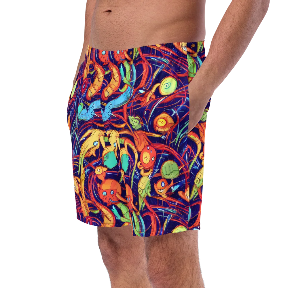 Neon Reef Rapture on Swim Trunks — Left Front
