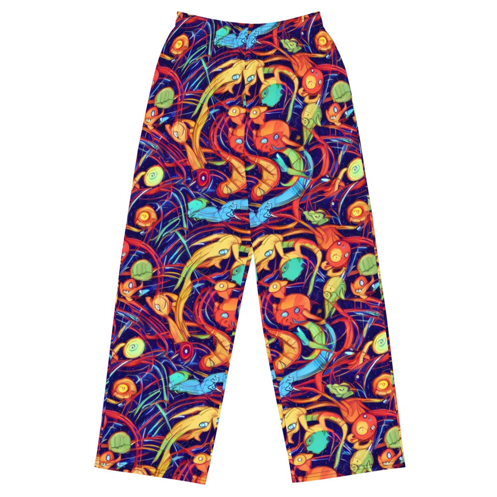 Neon Reef Rapture on Wide-Leg Pants — Front