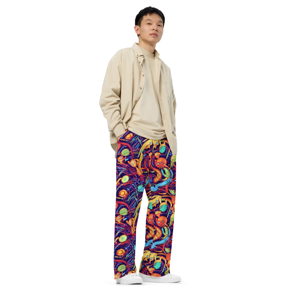 Neon Reef Rapture on Wide-Leg Pants — Right Front