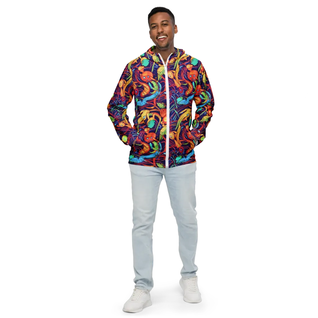 Neon Reef Rapture on Men's Windbreaker — Front