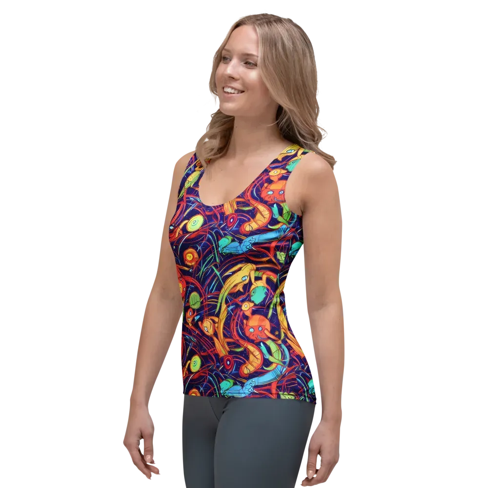 Neon Reef Rapture on Women's Tank Top — Left Front
