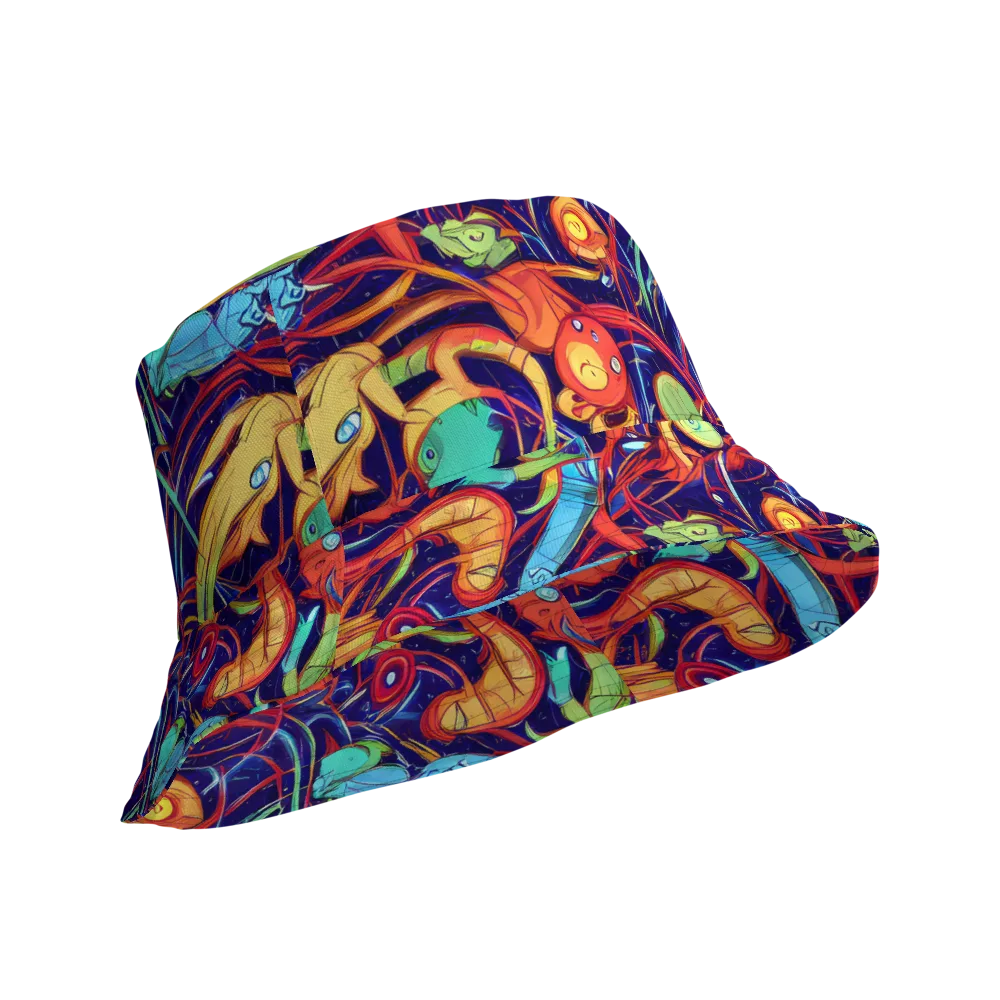 Neon Reef Rapture on Reversible Bucket Hat — Product details Outside