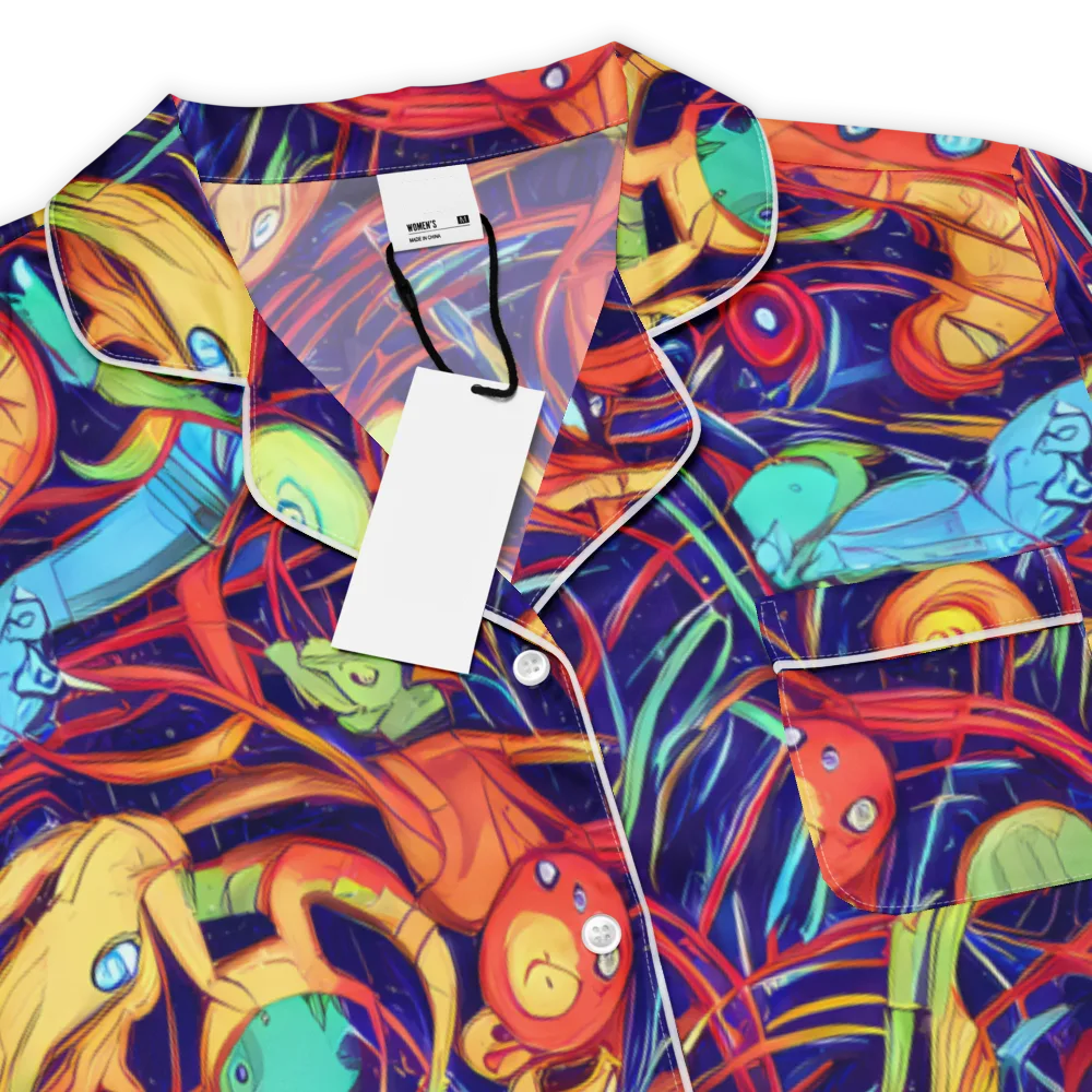 Neon Reef Rapture on Women's Short Sleeve Pajama Top — Product details