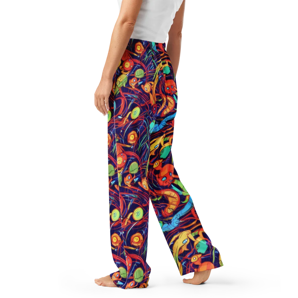 Neon Reef Rapture on Women's Pajama Pants — Left