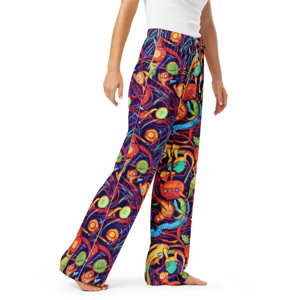 Neon Reef Rapture on Women's Pajama Pants — Right Front