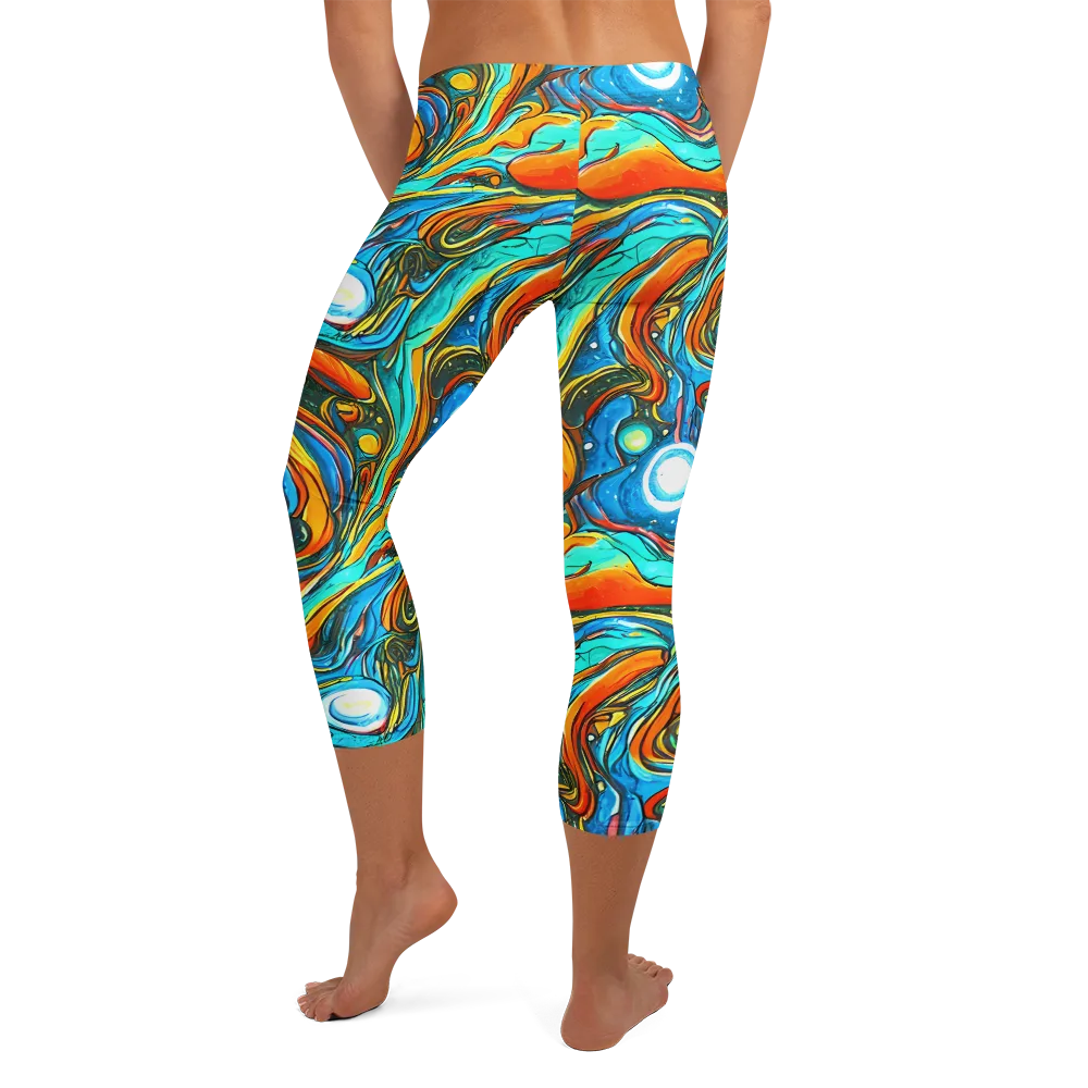 Plasma Reef on Capri Leggings — Back