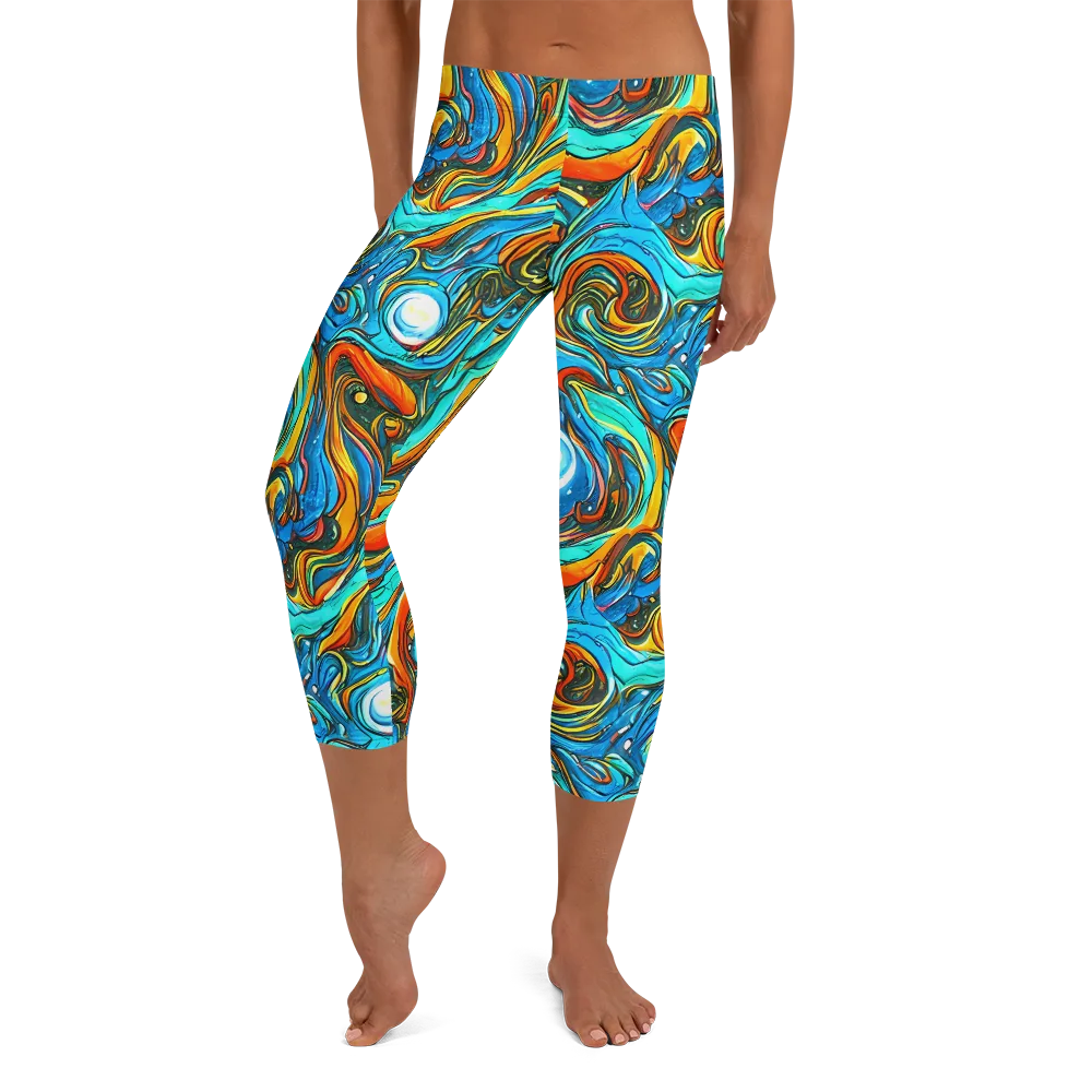 Plasma Reef on Capri Leggings — Front