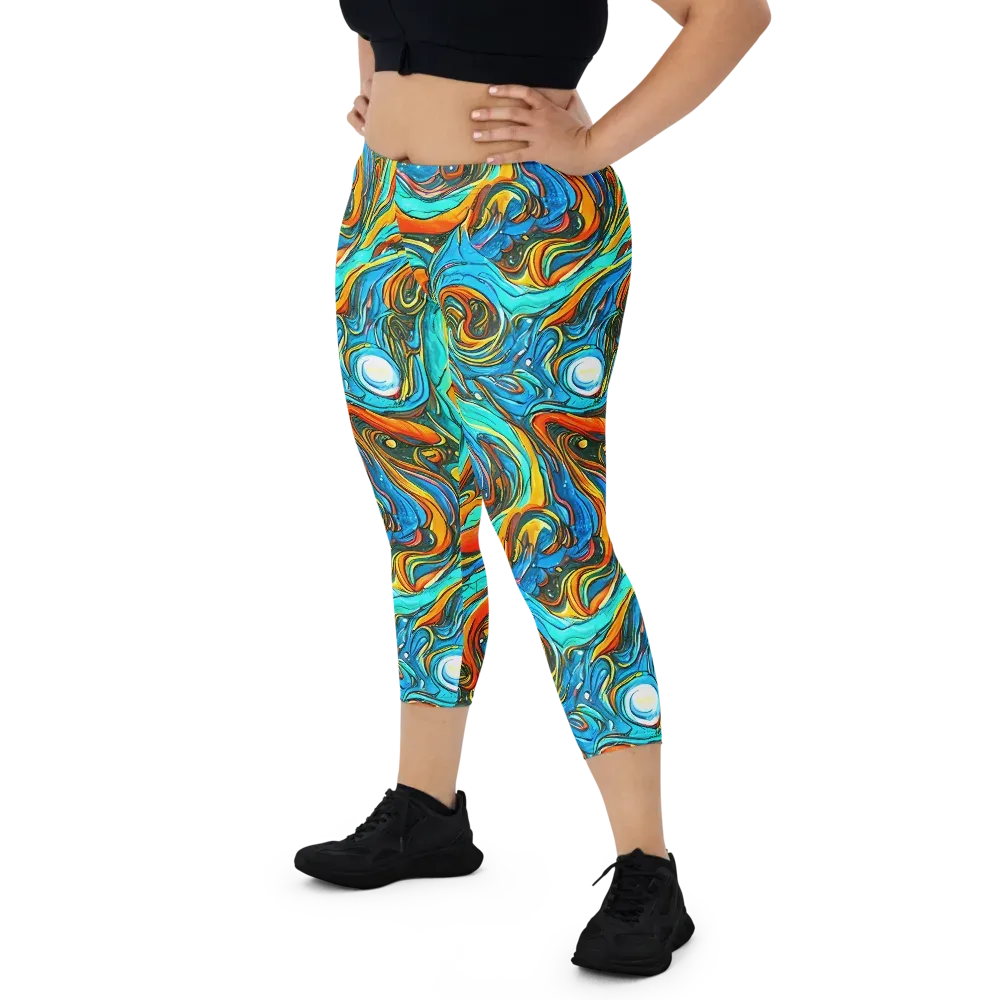Plasma Reef on Capri Leggings — Front