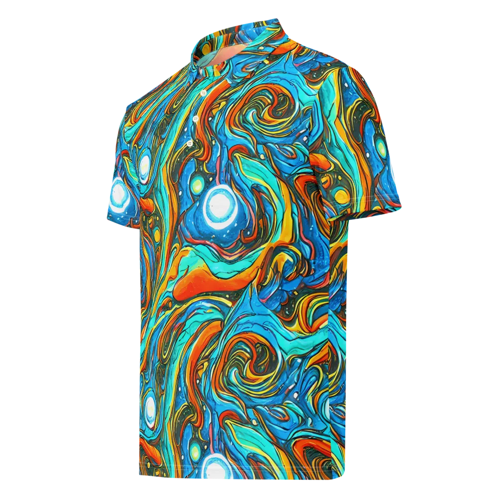 Plasma Reef on Men's Slim Fit Polo Shirt — Left Front