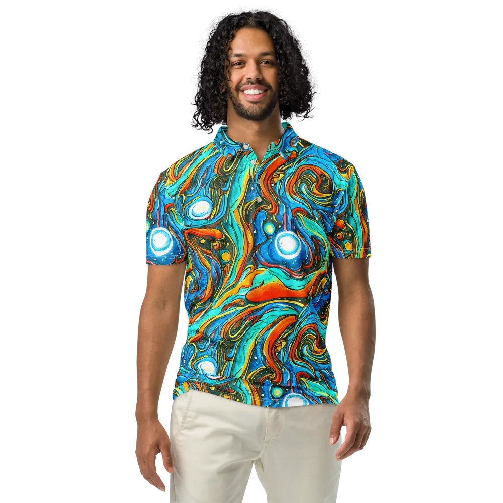 Plasma Reef on Men's Slim Fit Polo Shirt — Front