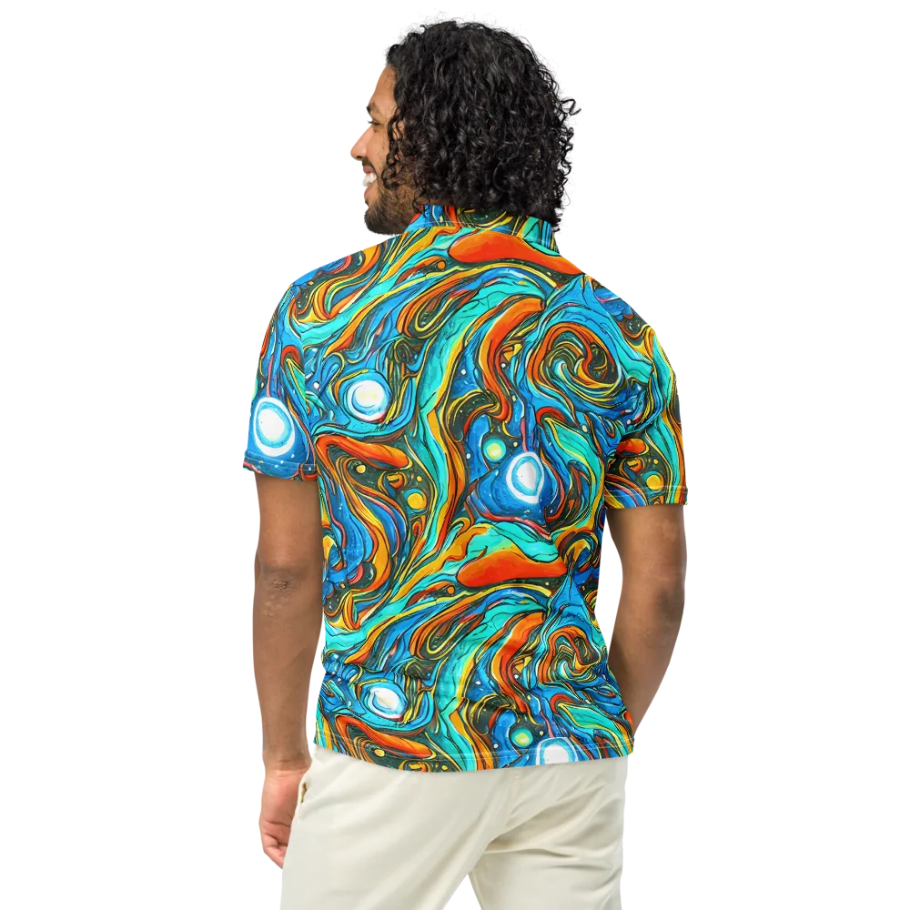 Plasma Reef on Men's Slim Fit Polo Shirt — Back