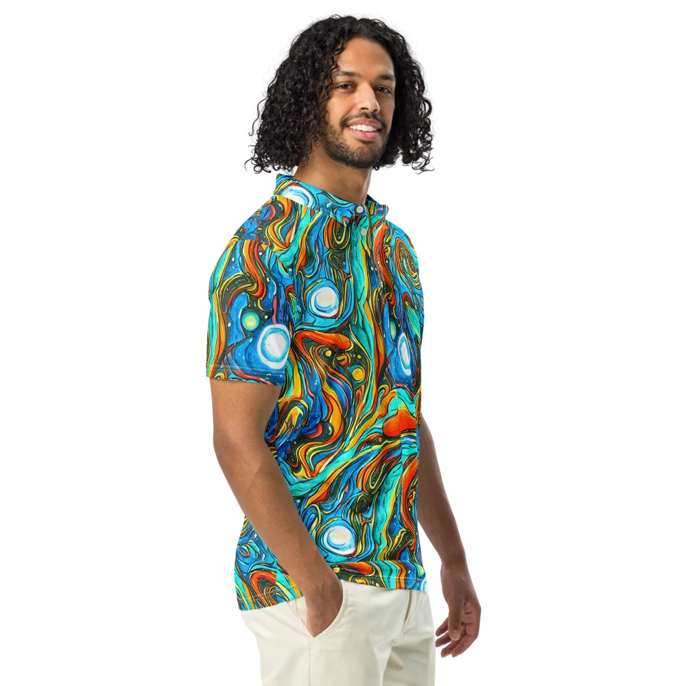 Plasma Reef on Men's Slim Fit Polo Shirt — Right Front