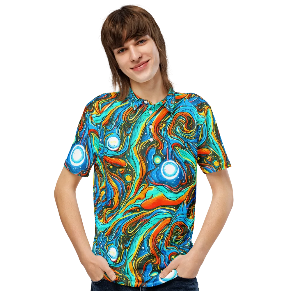 Plasma Reef on Men's Slim Fit Polo Shirt — Front