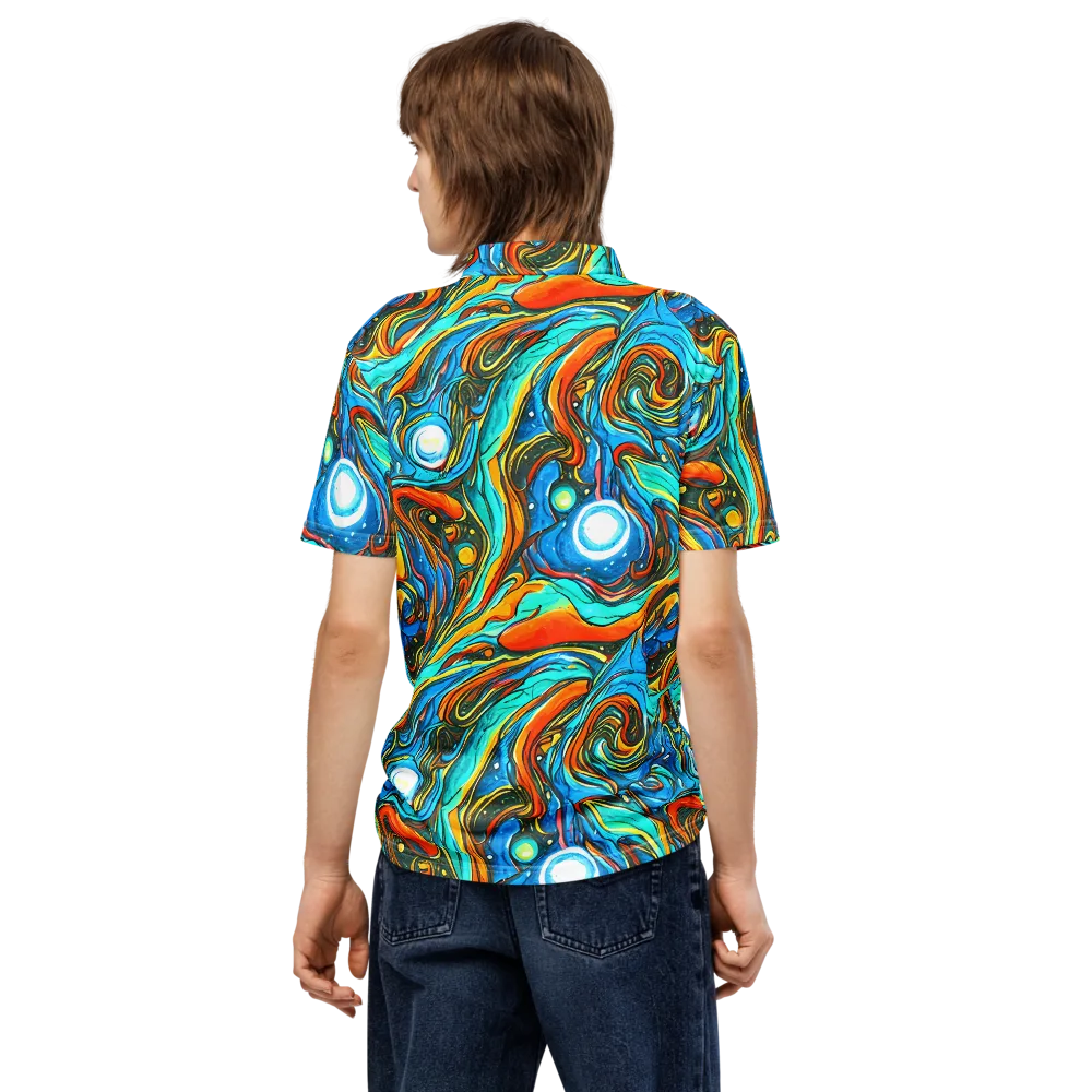 Plasma Reef on Men's Slim Fit Polo Shirt — Back
