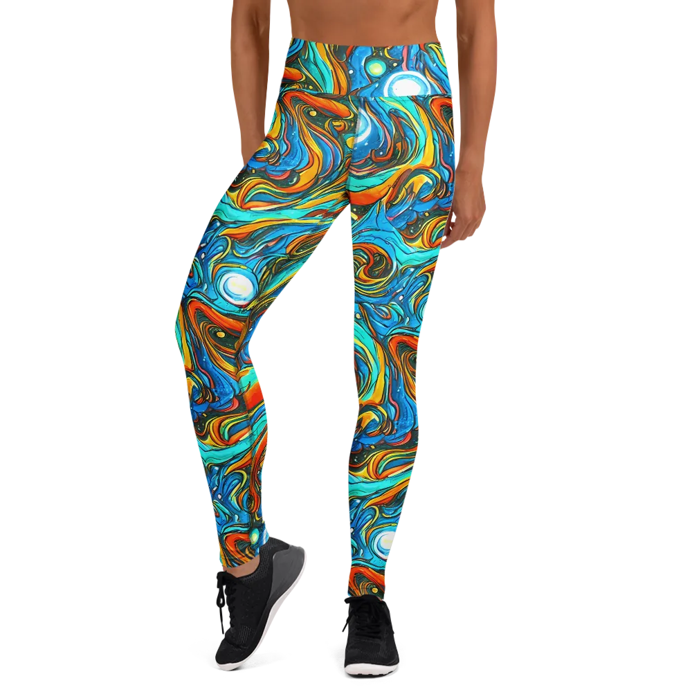 Plasma Reef on Yoga Leggings — Front
