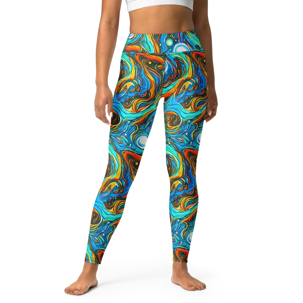 Plasma Reef on Yoga Leggings — Front