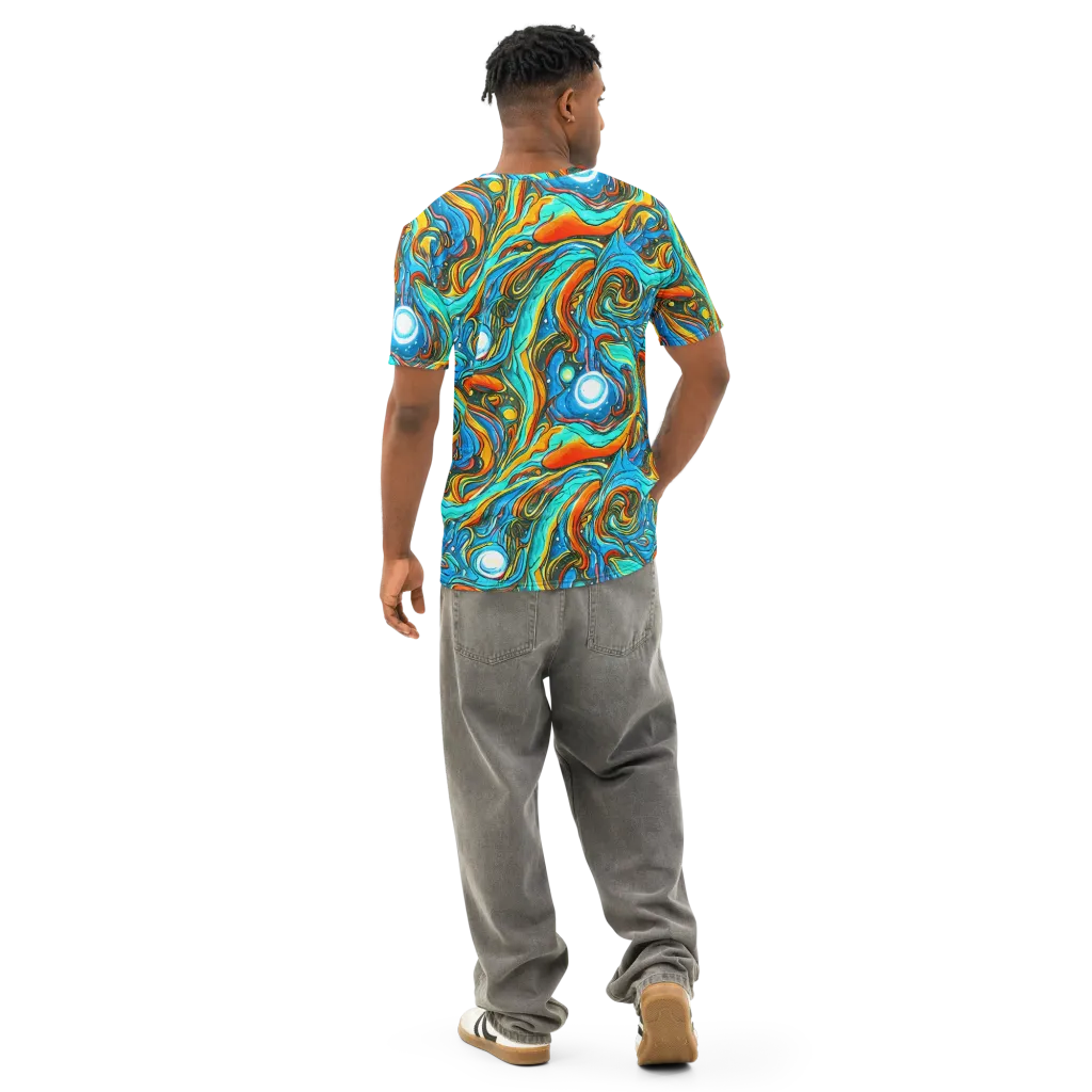 Plasma Reef on Men's Cotton Crew Neck T-Shirt — Back