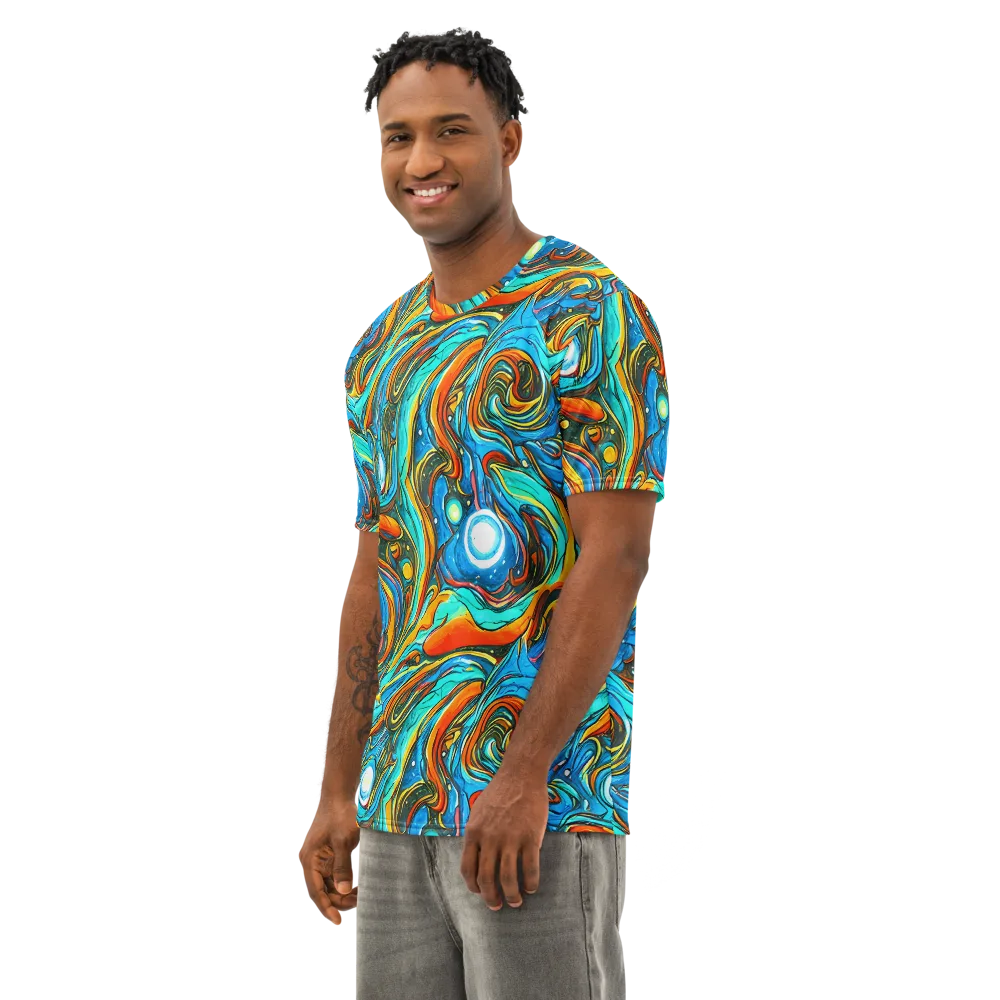 Plasma Reef on Men's Cotton Crew Neck T-Shirt — Left Front