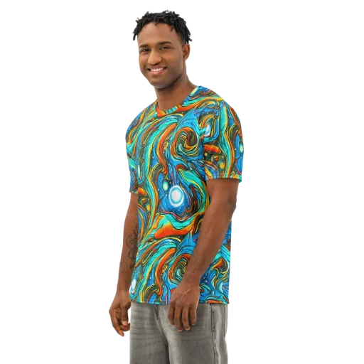 Plasma Reef on a Men's Cotton Crew Neck T-Shirt