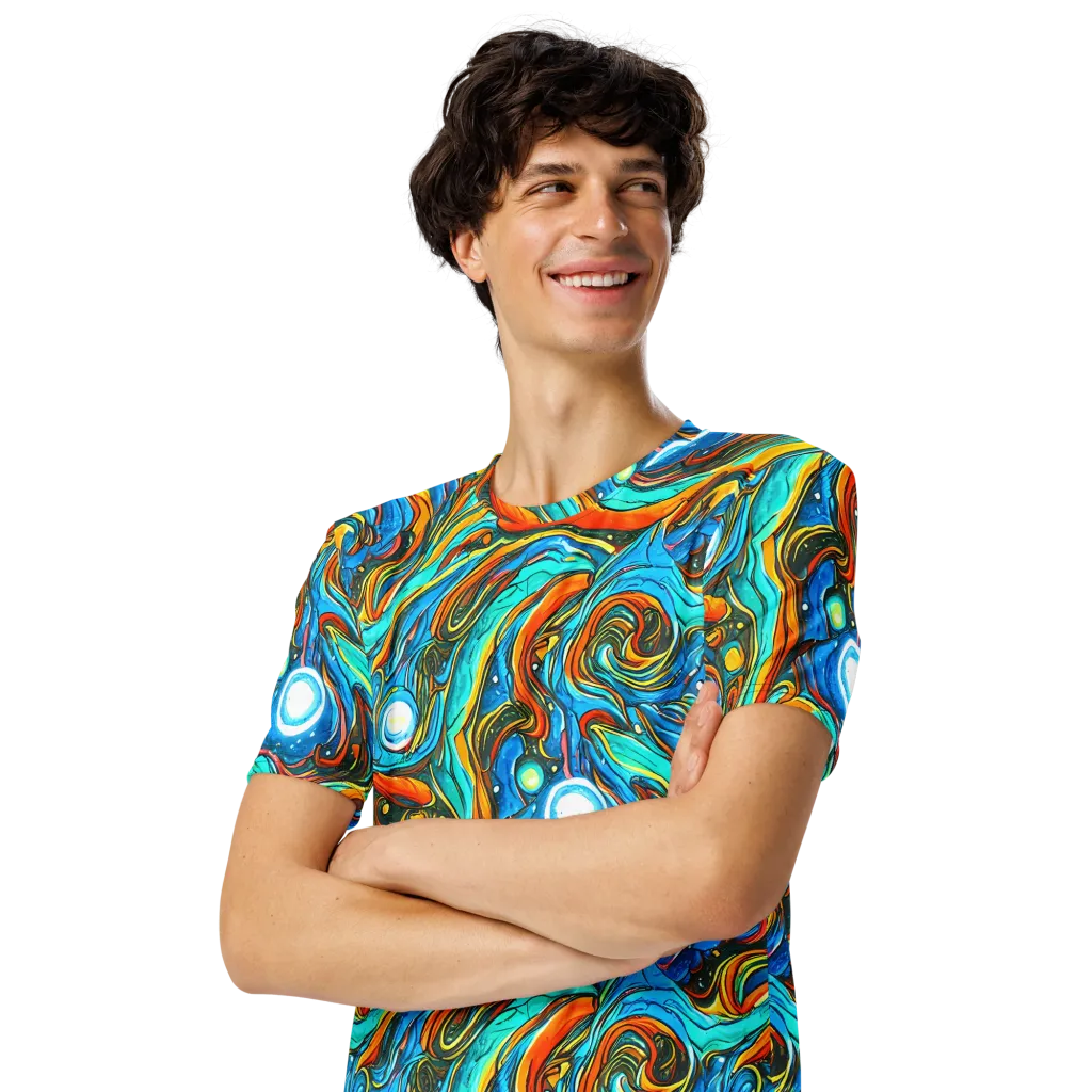 Plasma Reef on Men's Crew Neck T-Shirt — Left Front