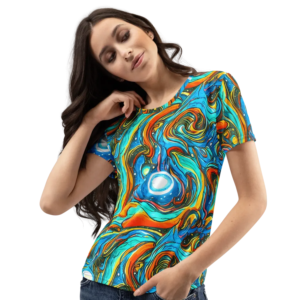 Plasma Reef on Women's Crew Neck T-Shirt — Left Front