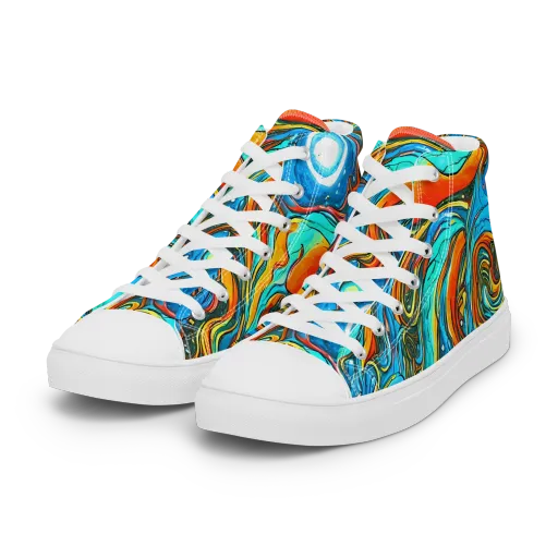 Plasma Reef on a Women's High Top Canvas Shoes
